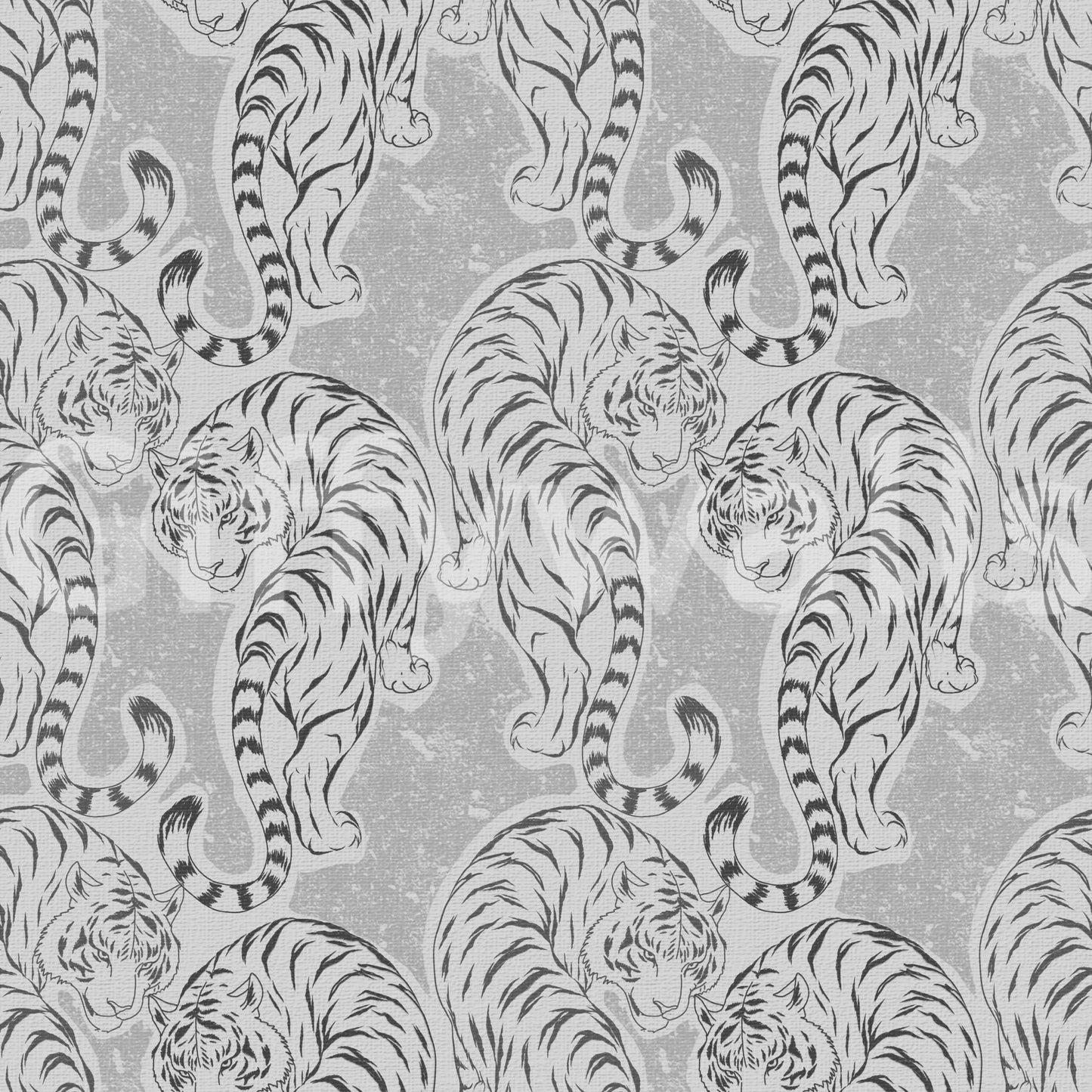 Papier peint vintage tigre monochrome
