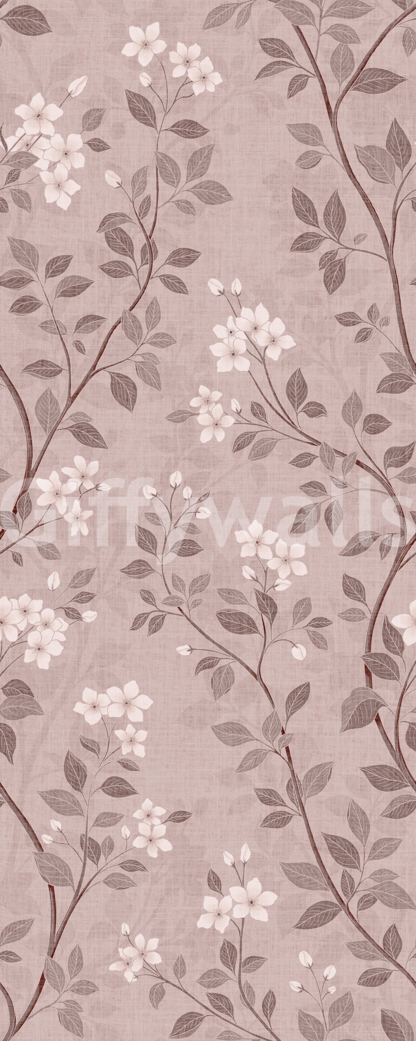 Zartes Blush Chinoiserie Blüten Tapete