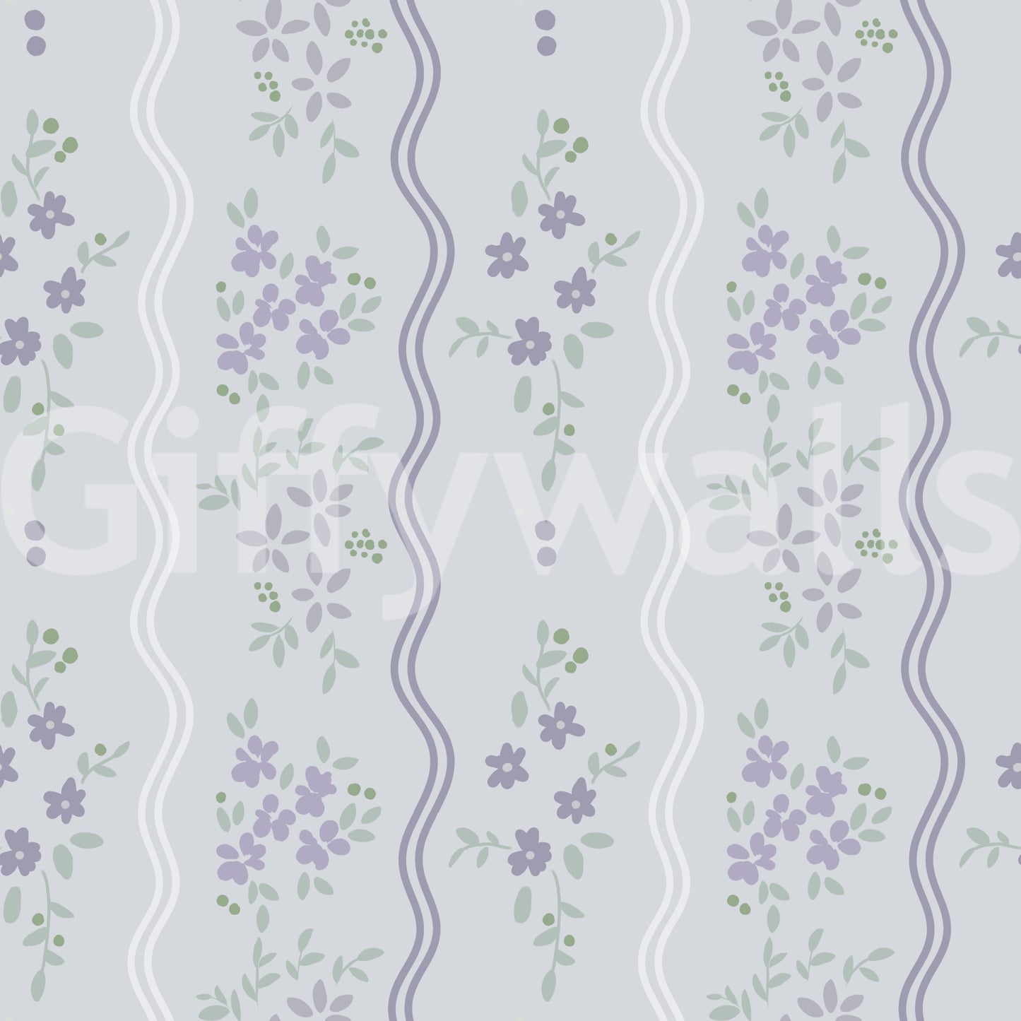 Papier peint floral Vintage Lavender Trails