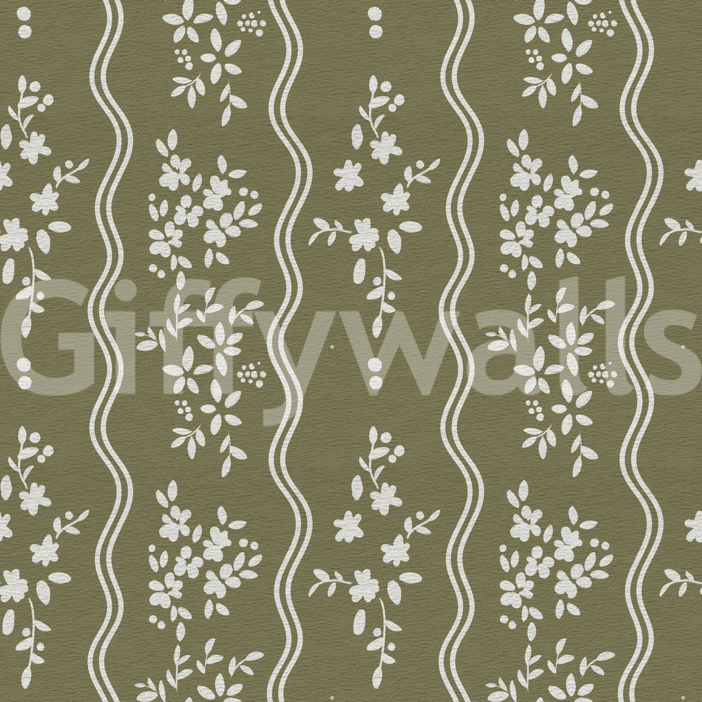 Olive Meadow Bølget Stribet Tapet