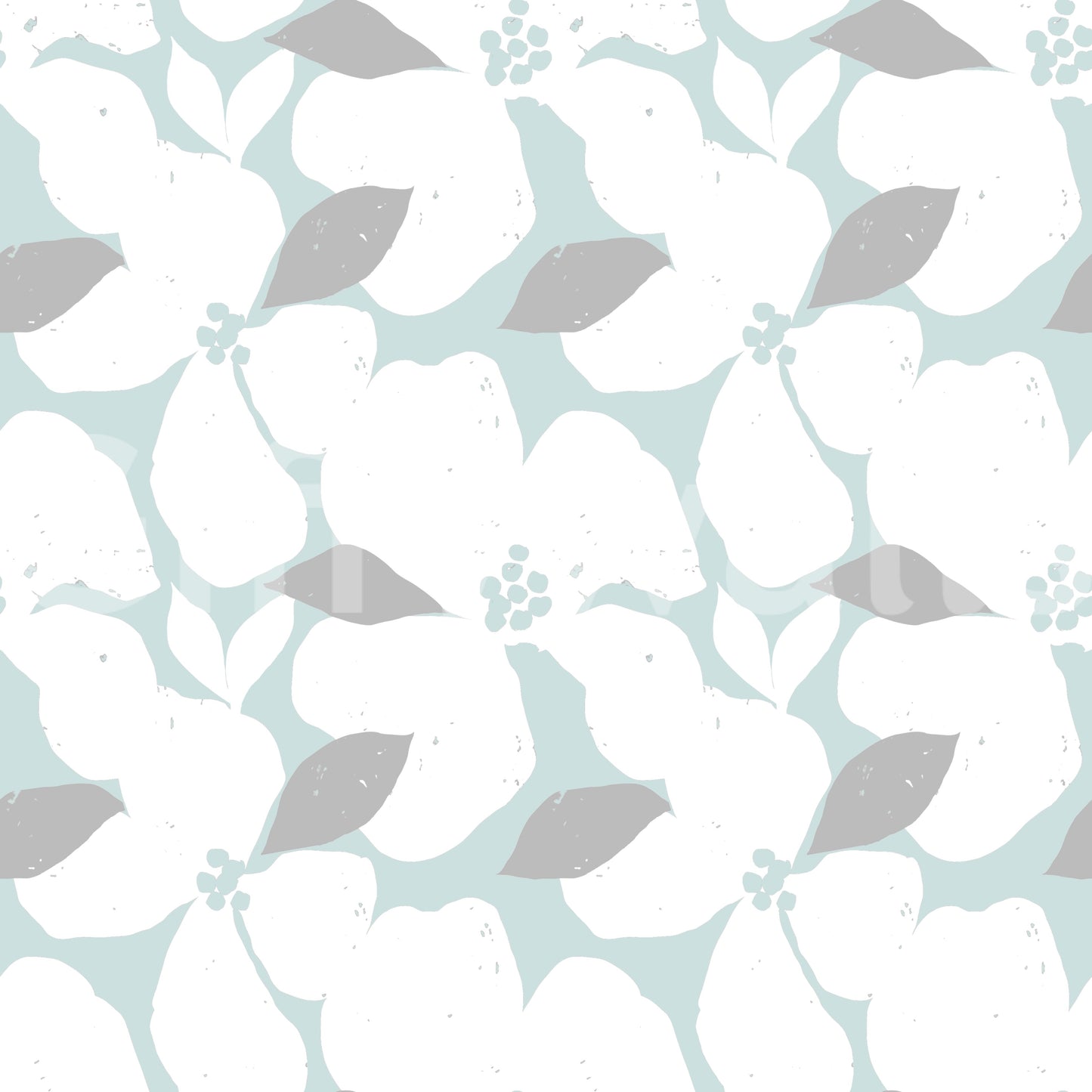 Blassblaues Pastellblumen-Tapetenmuster Tapete