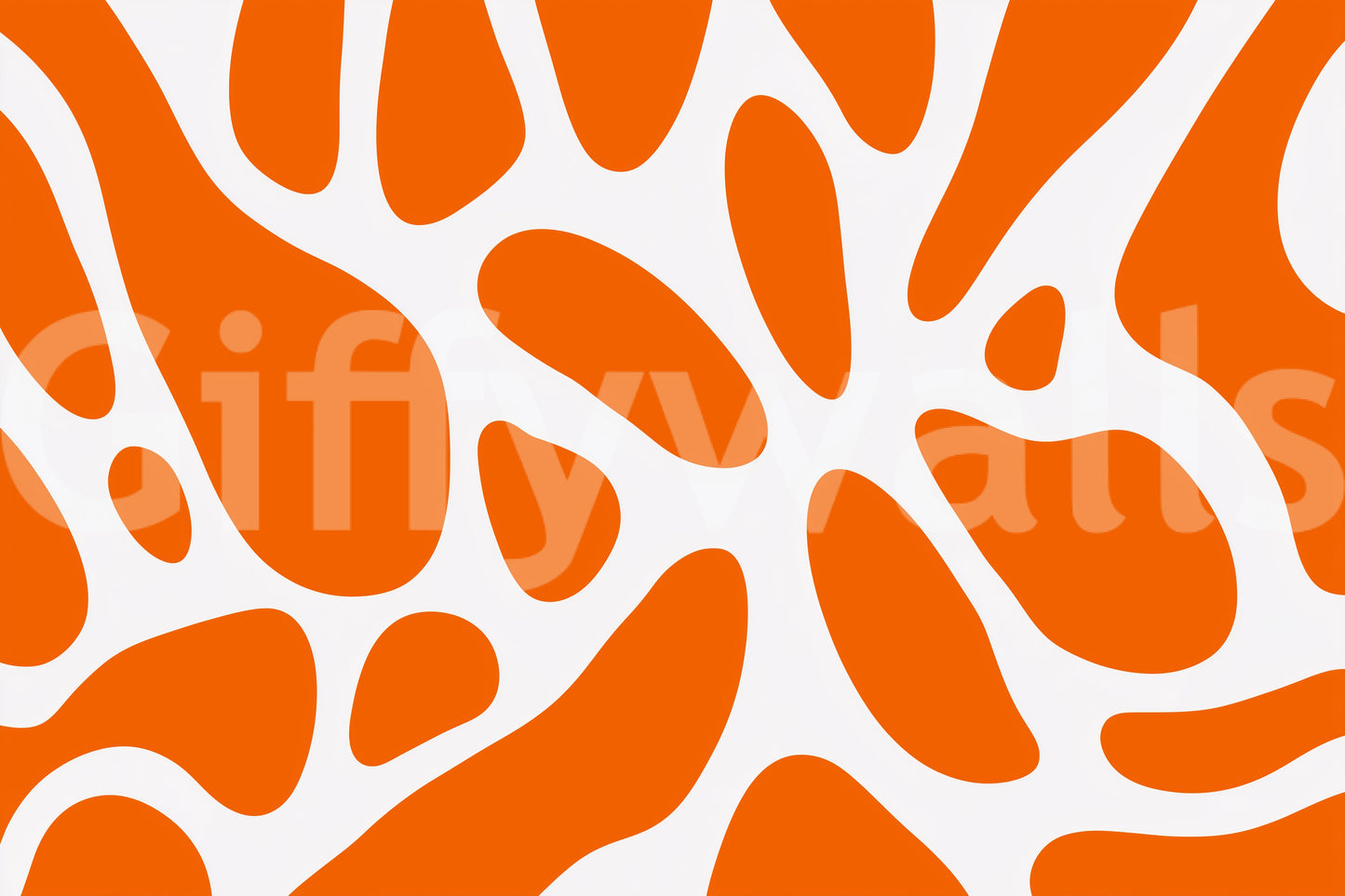 Retro Tangerine Flow Abstract Wall Mural