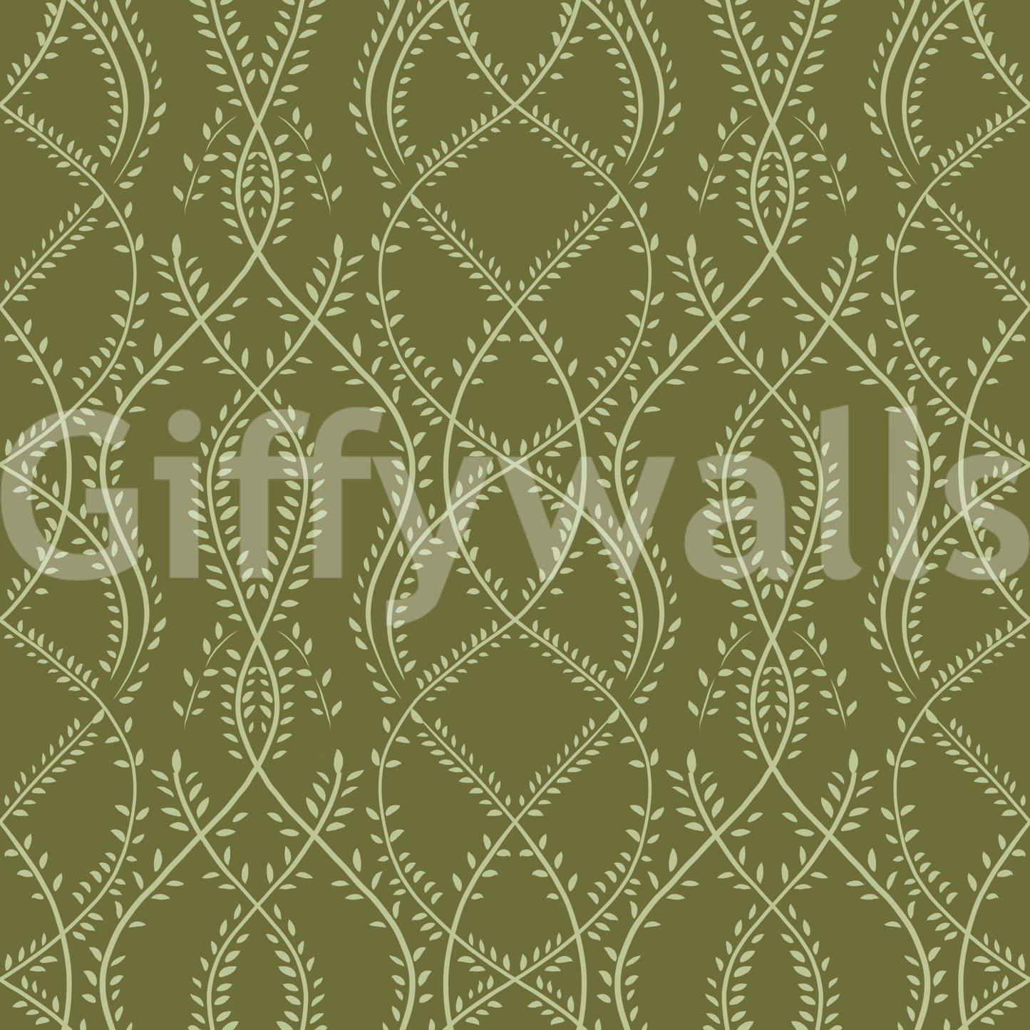 Sage Laurel Trellis Botanical Wallpaper Wallpaper
