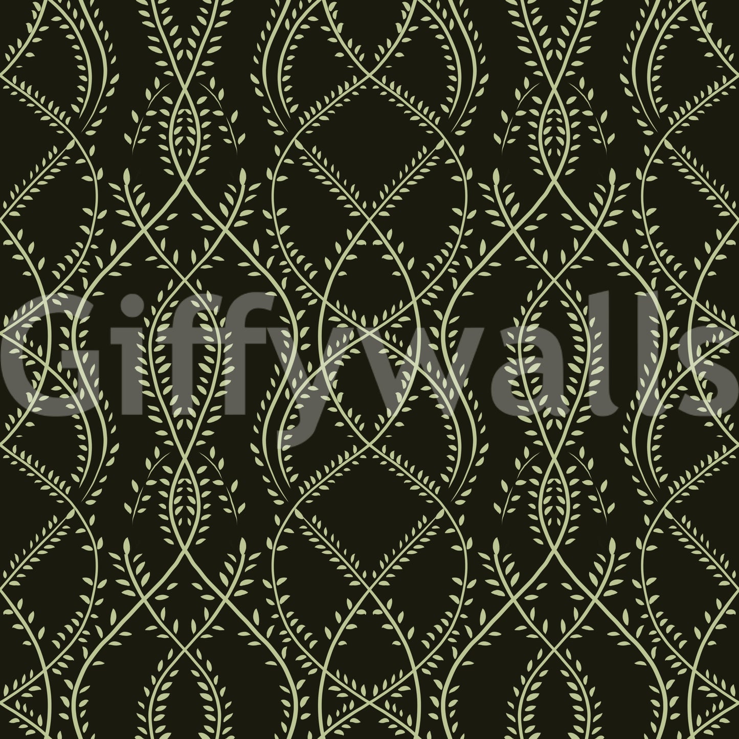 Midnight Sage Interlocking Vine Wallpaper Wallpaper