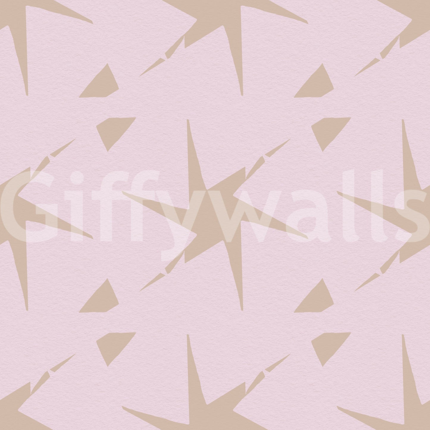 Papier peint géométrique rétro Starburst rose pâle