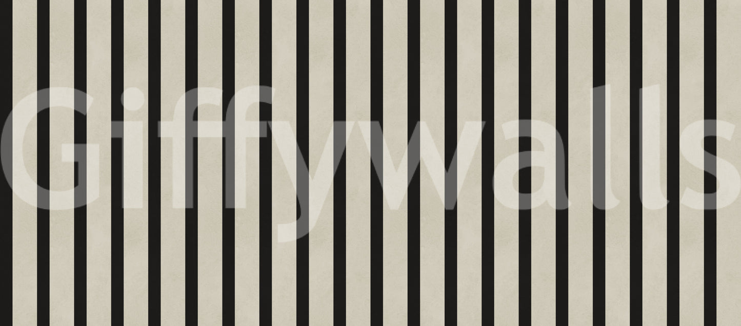 Listras verticais minimalistas em preto e bege Wall Mural