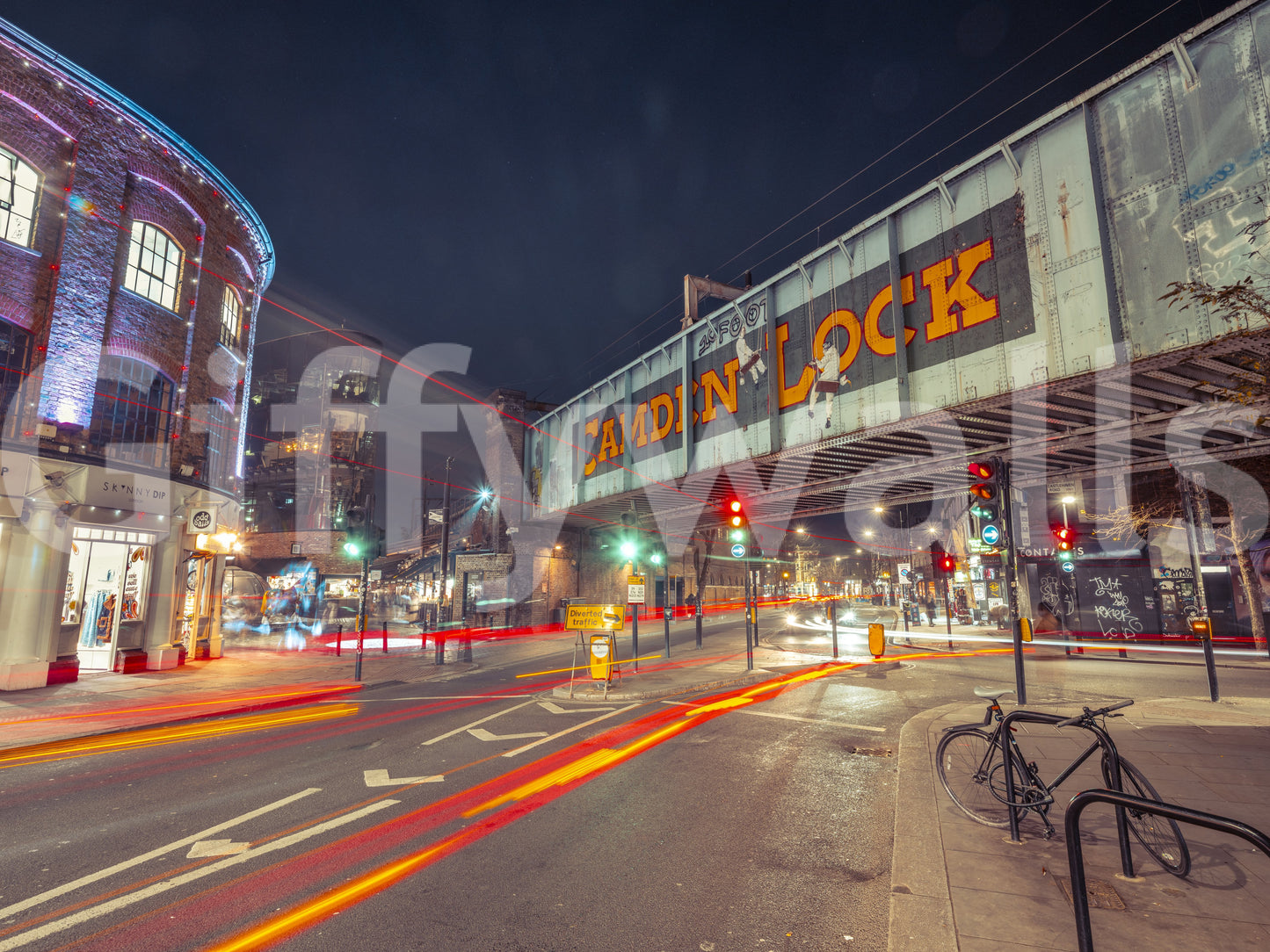 London Camden Nacht Brücken Wandbild