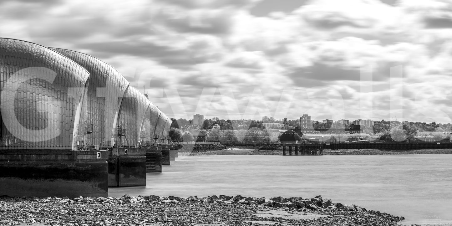 Wandbild mit Blick auf die Thames-Flutsperre