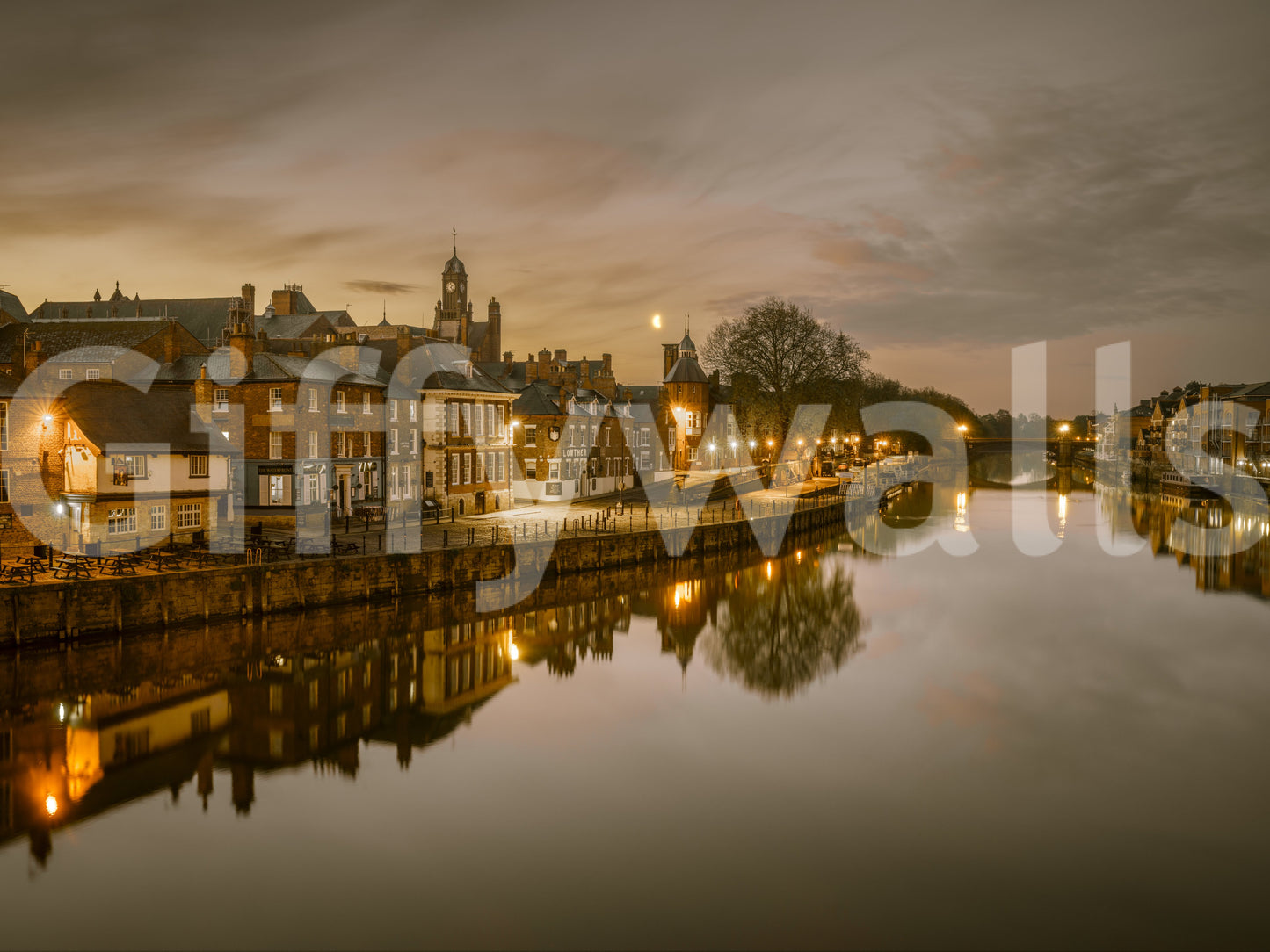 York Riverside Twilight Vægmaleri
