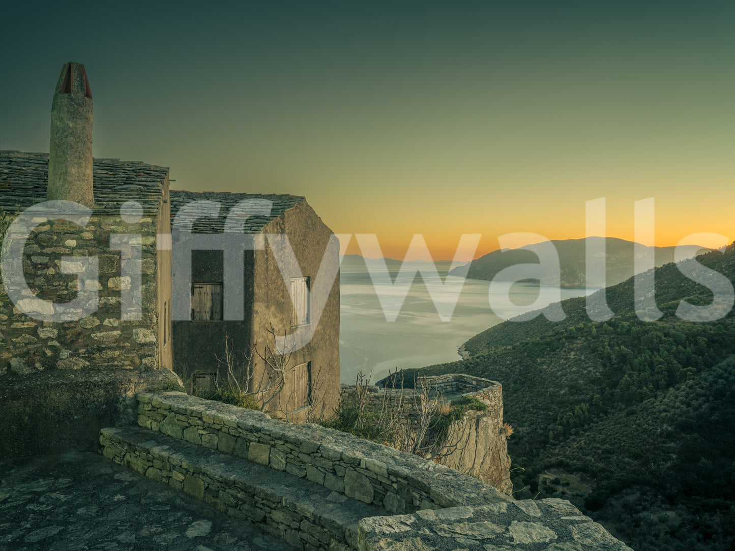 Wandbild Mediterranes Kliffparadies
