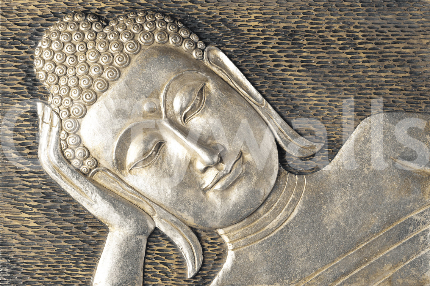 Meditative Metallische Skulptur Oberfläche Wandbild