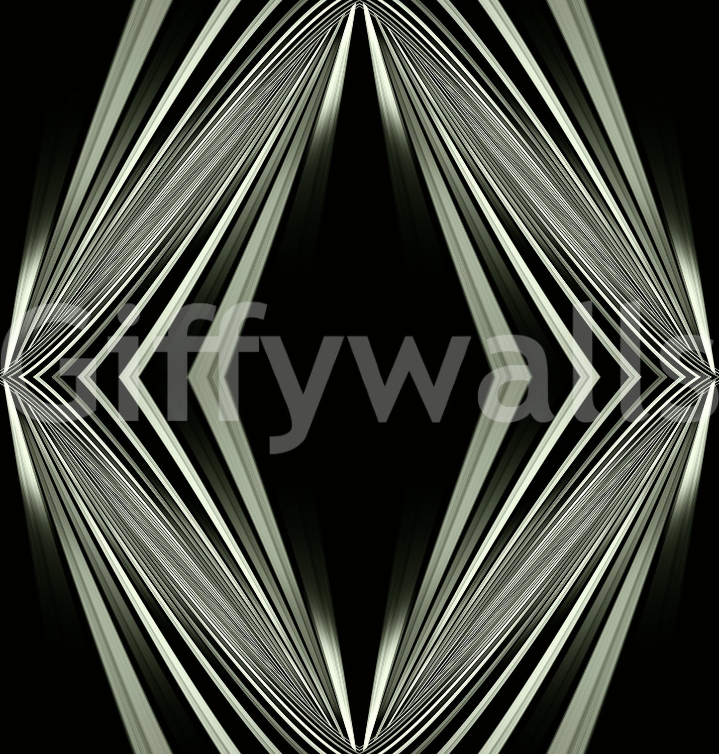 Schwarz-weißes geometrisches Diamantprisma – MALCOLM Tapete