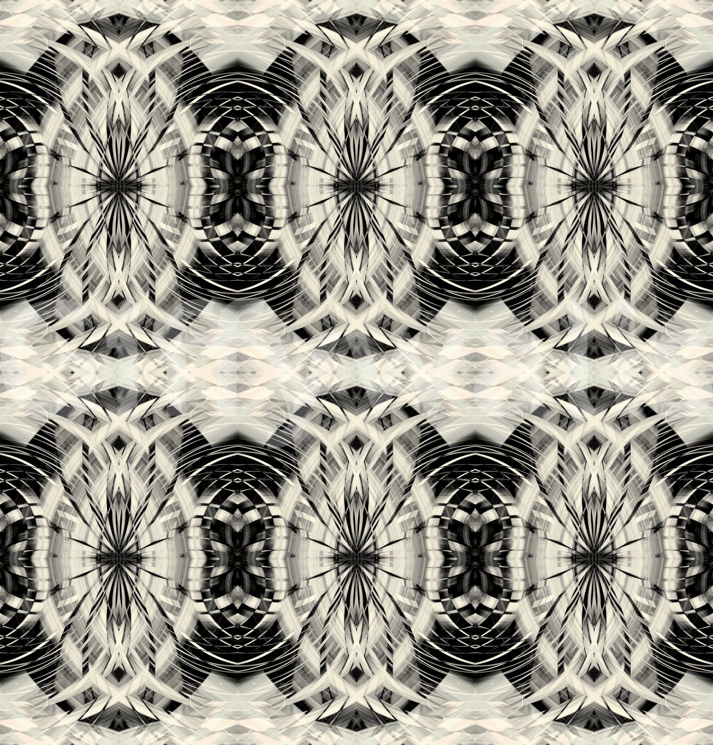 Skulpturale geometrische Illusion in Schwarz und Elfenbein – MOSQUITO Tapete