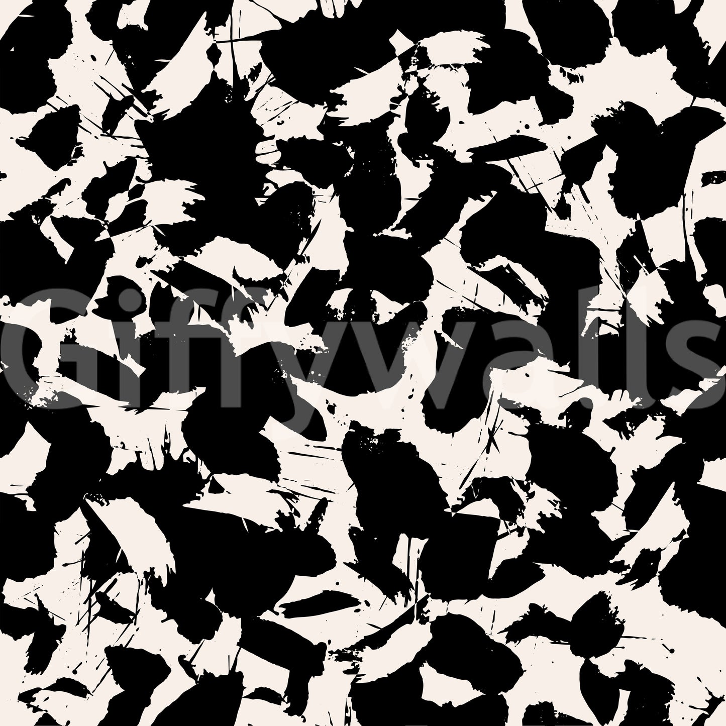 Monochromatische Tintenflecken abstrakte Tapete