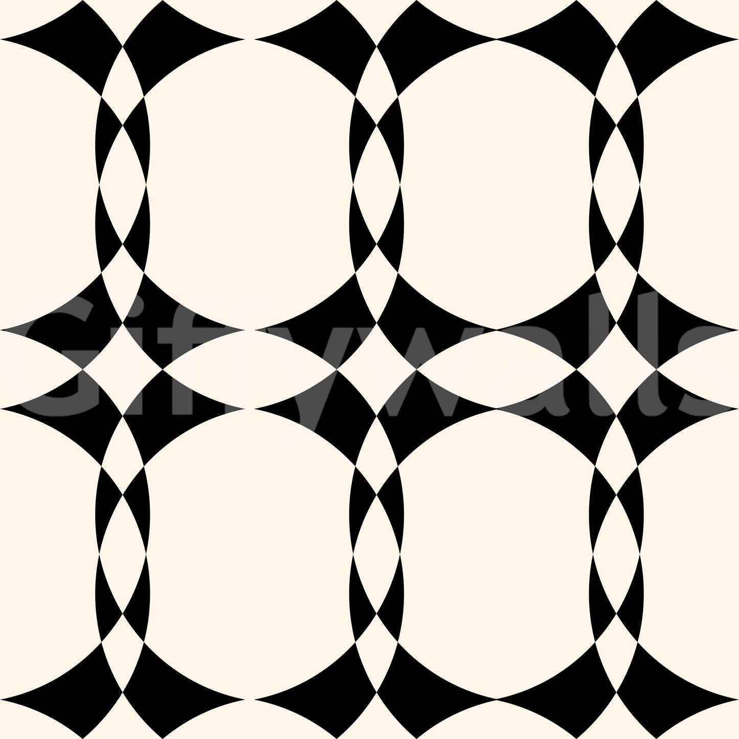 Papel pintado moderno con patrón geométrico de círculos entrelazados