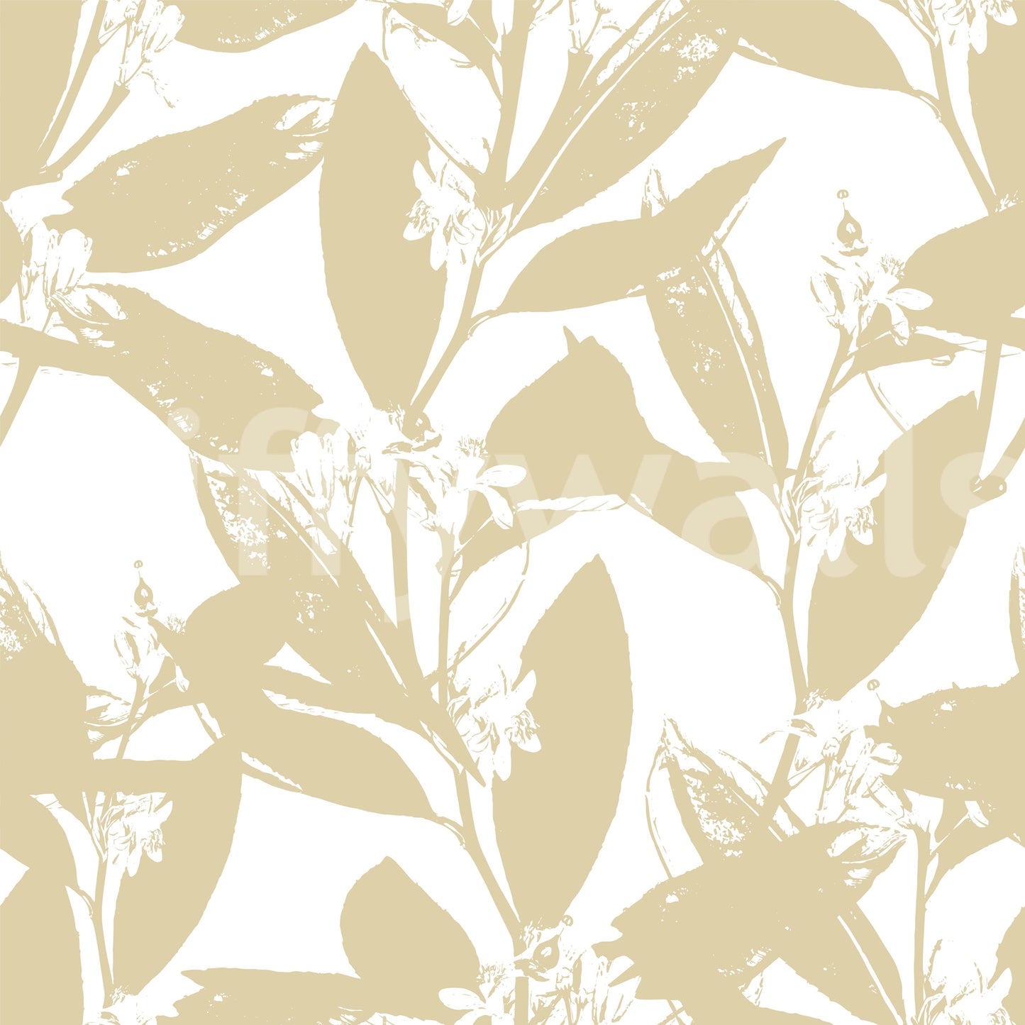 Muted Floral Silhouette Wallpaper