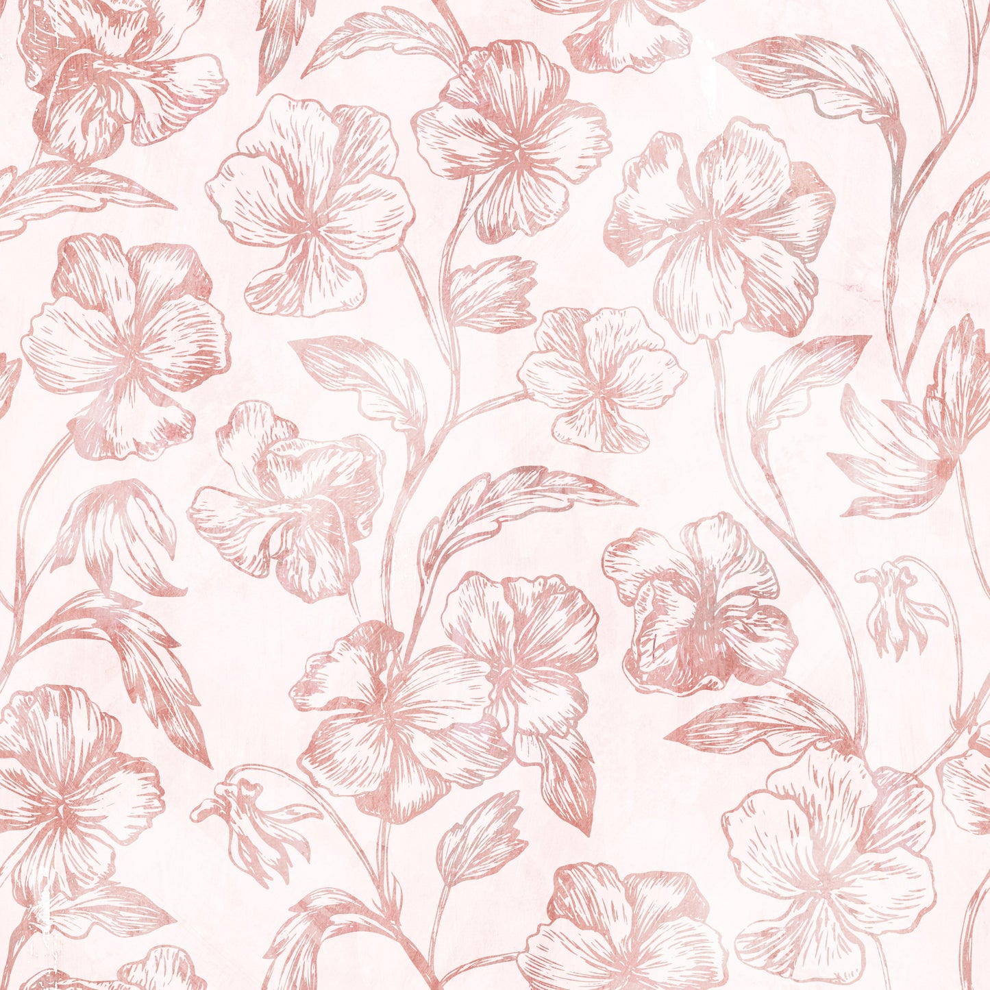Carta da parati con disegni botanici linea Blush