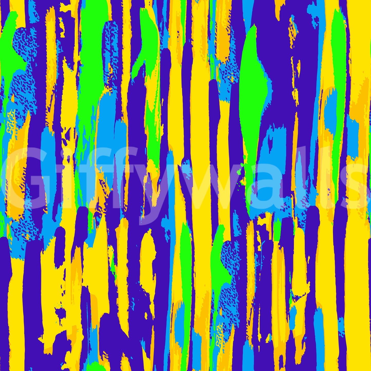 Vibrant Neon Brushstroke Stripe Wallpaper