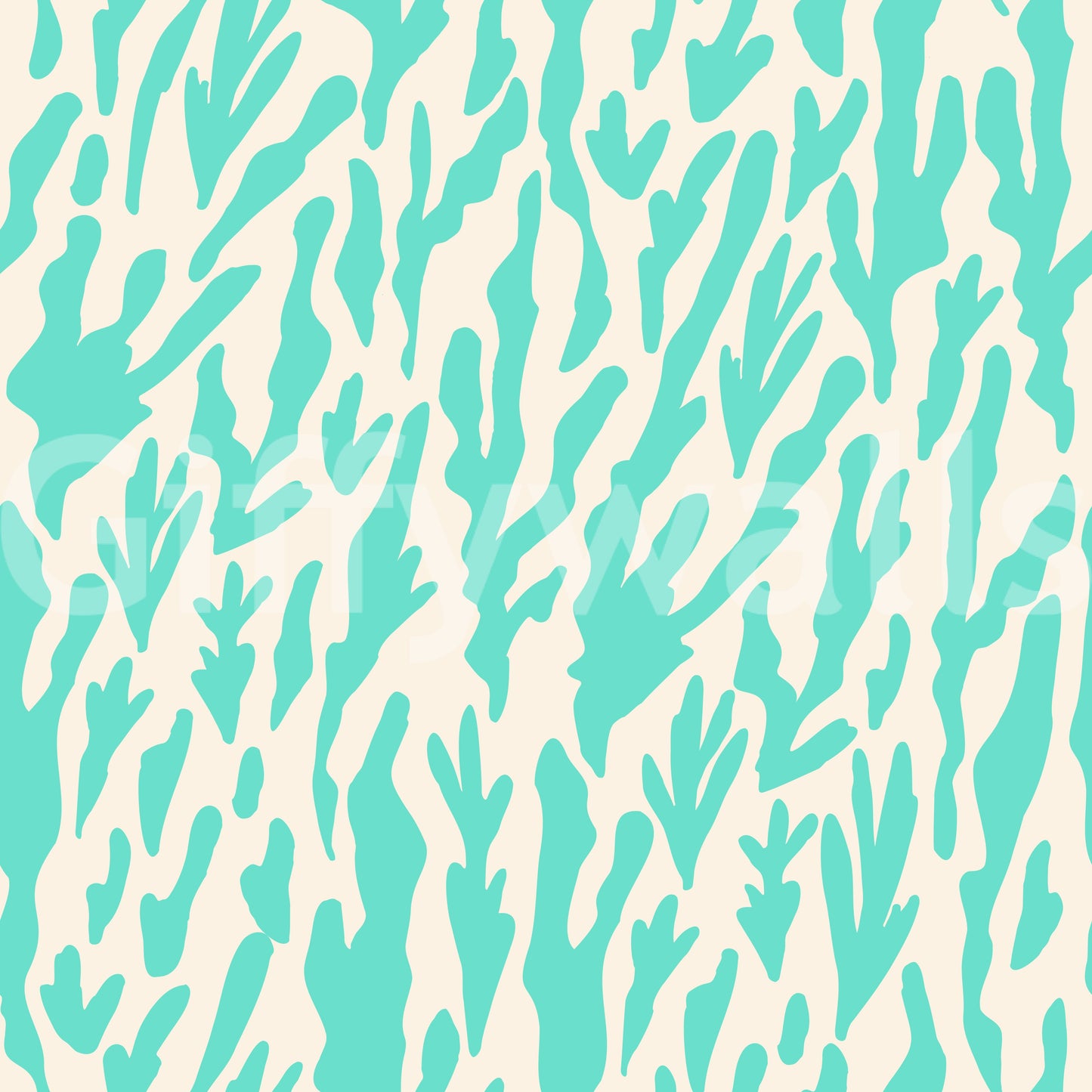 Minimalistisk teal botanisk bølgetapet