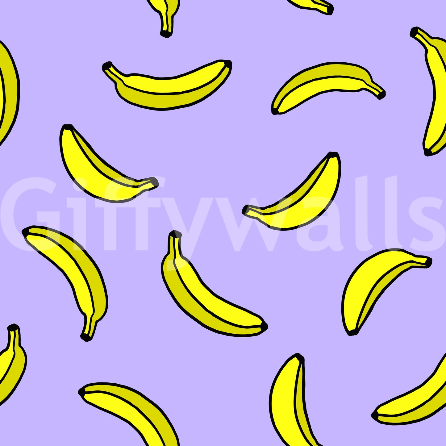 Fröhliche gelbe Bananen-Pop-Tapete