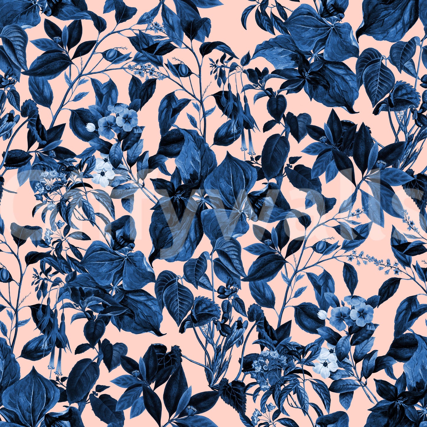 Indigo Grove Botanical Print Wallpaper