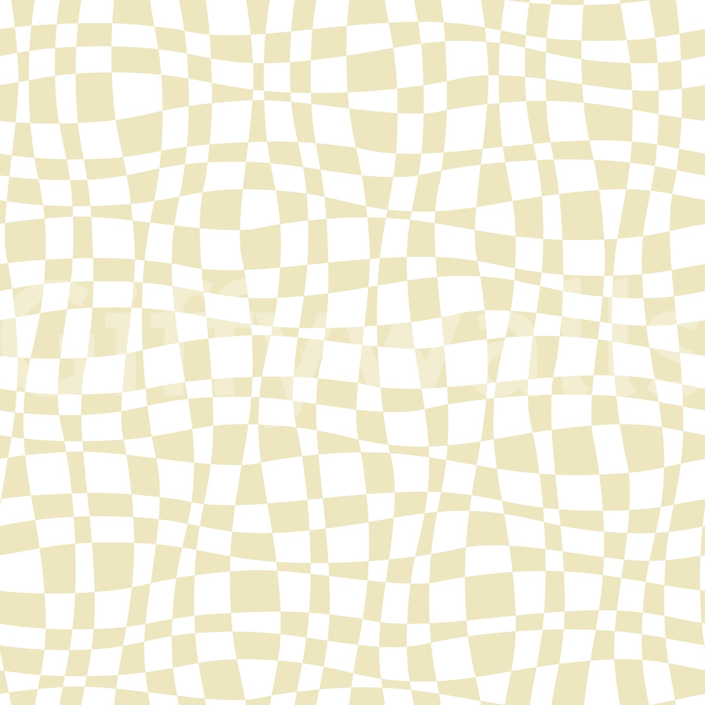 Papier peint à carreaux ondulés crème et blanc