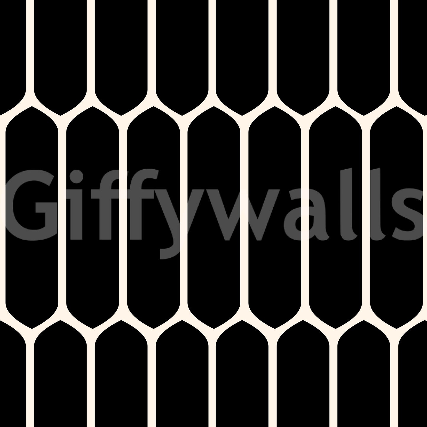 Monochrome Geometric Elongated Hexagon Pattern Wallpaper