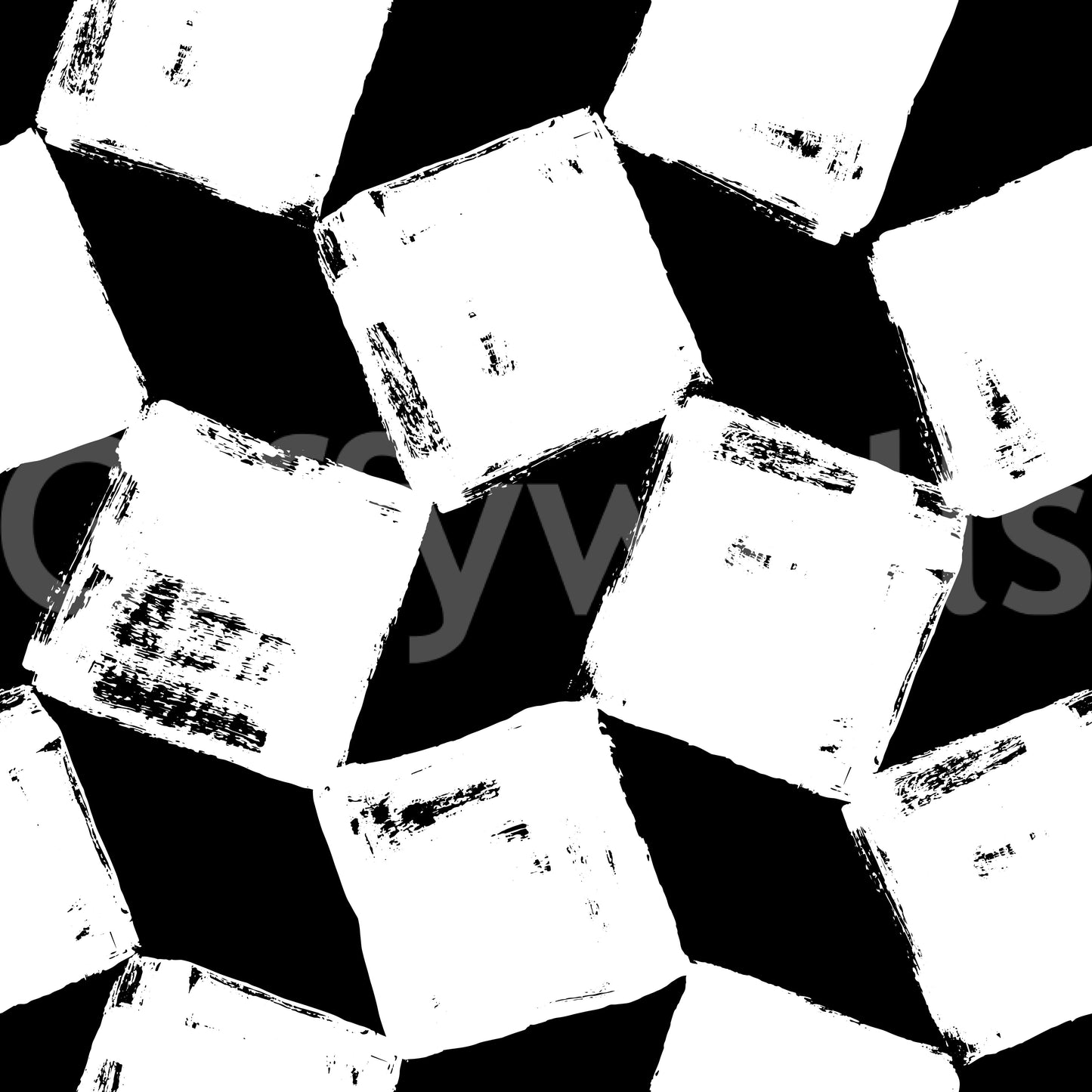 抽象画の格子柄モノクロ壁紙