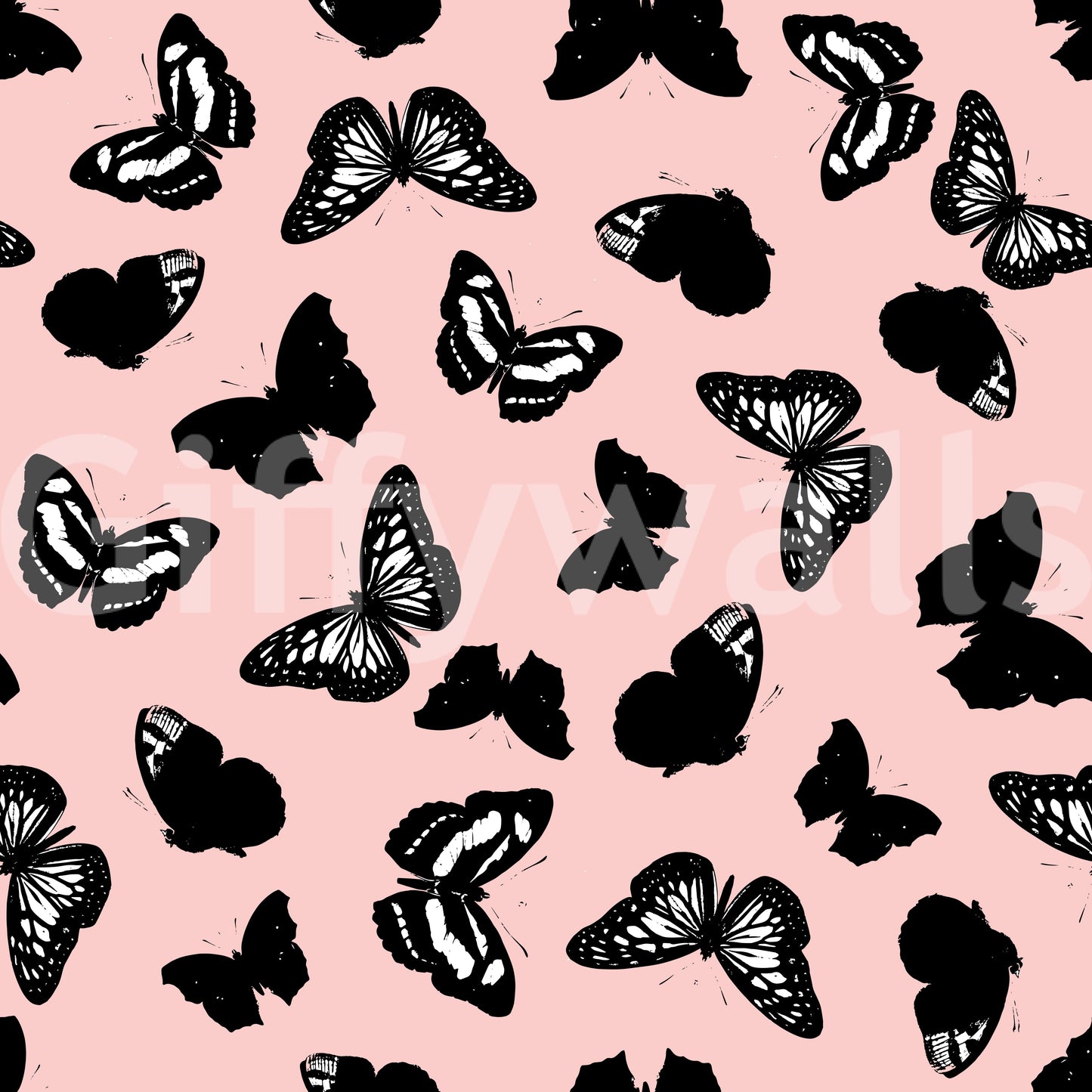 Monochrome Butterfly Flight Wallpaper