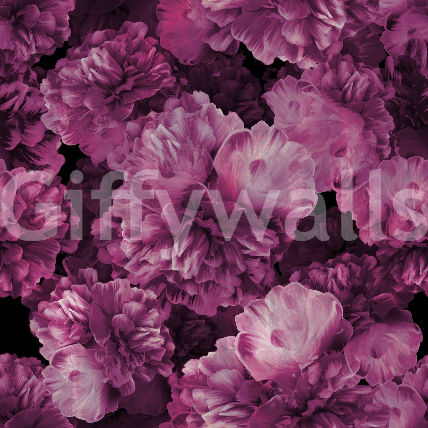 Velvet Petal Botanical Dark Wallpaper