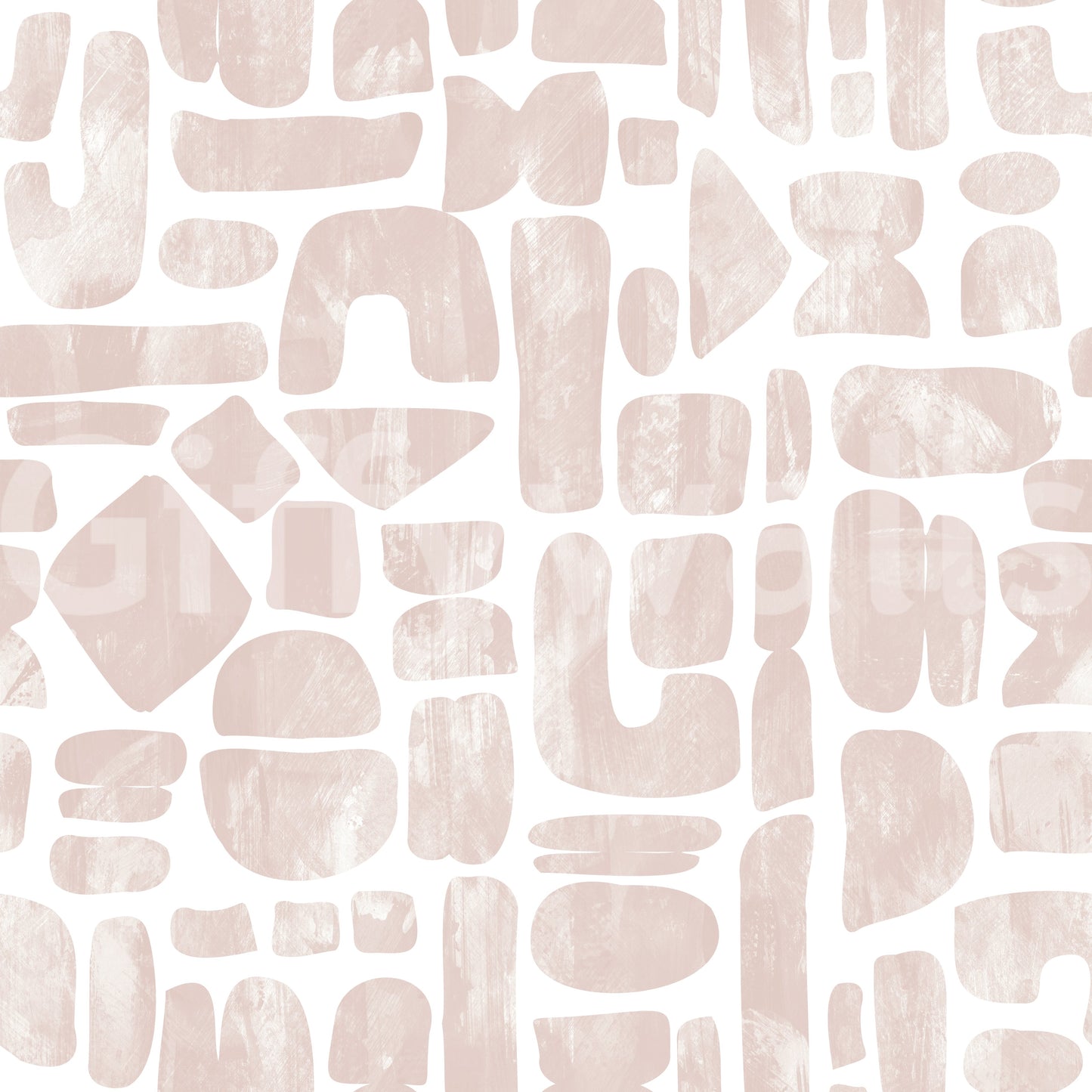 Abstract Painted Shapes in Blush Wallpaper