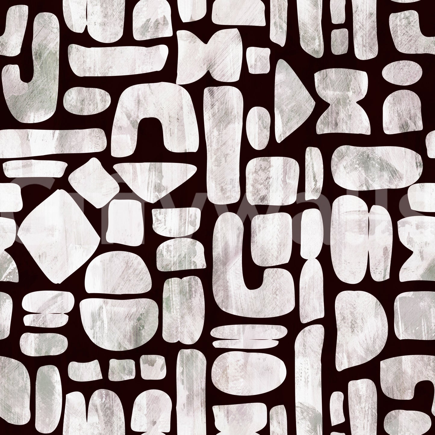 Papier peint à motif de formes peintes abstraites