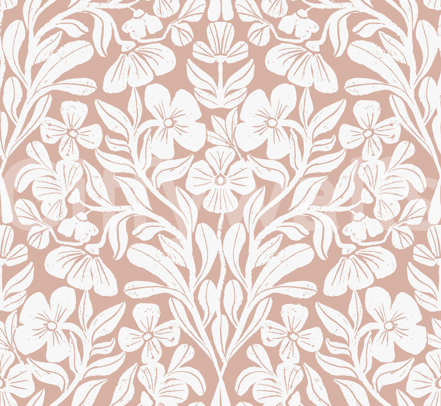 Vintage Blush Floral Damask Wallpaper