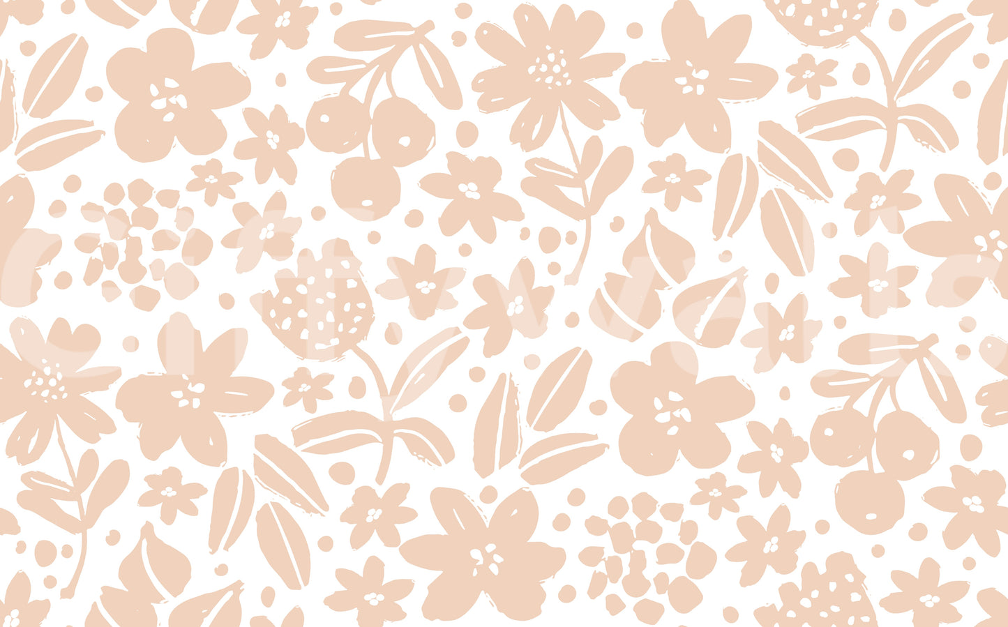 Minimalist Peach Garden Bloom Wallpaper