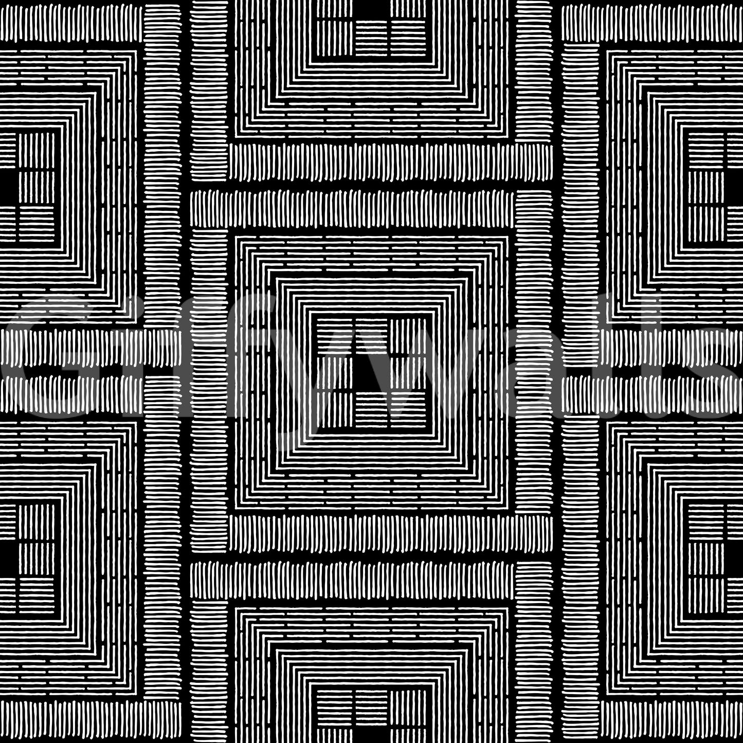Papel tapiz con motivo cuadrado lineal abstracto dibujado a mano