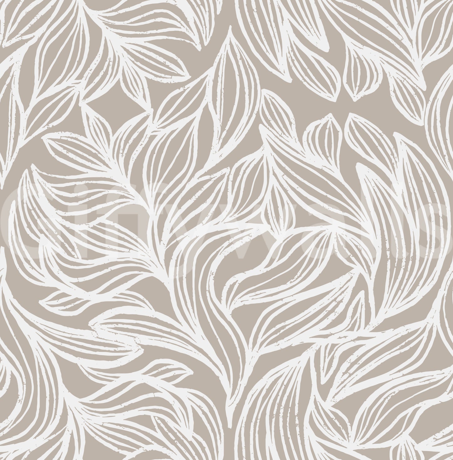 Serene Linear Foliage in Taupe Wallpaper