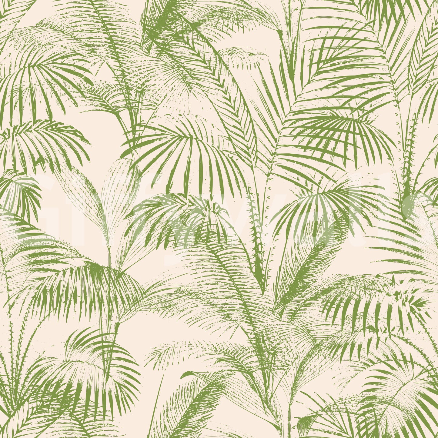 Botanical Jungle Frond Sketch Wallpaper