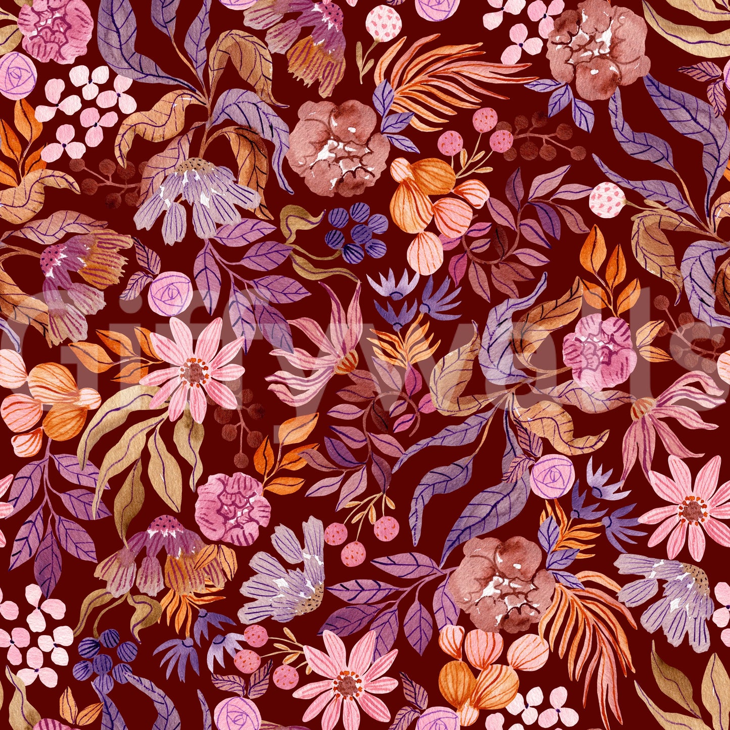 Autumn Botanical Floral Garden Wallpaper