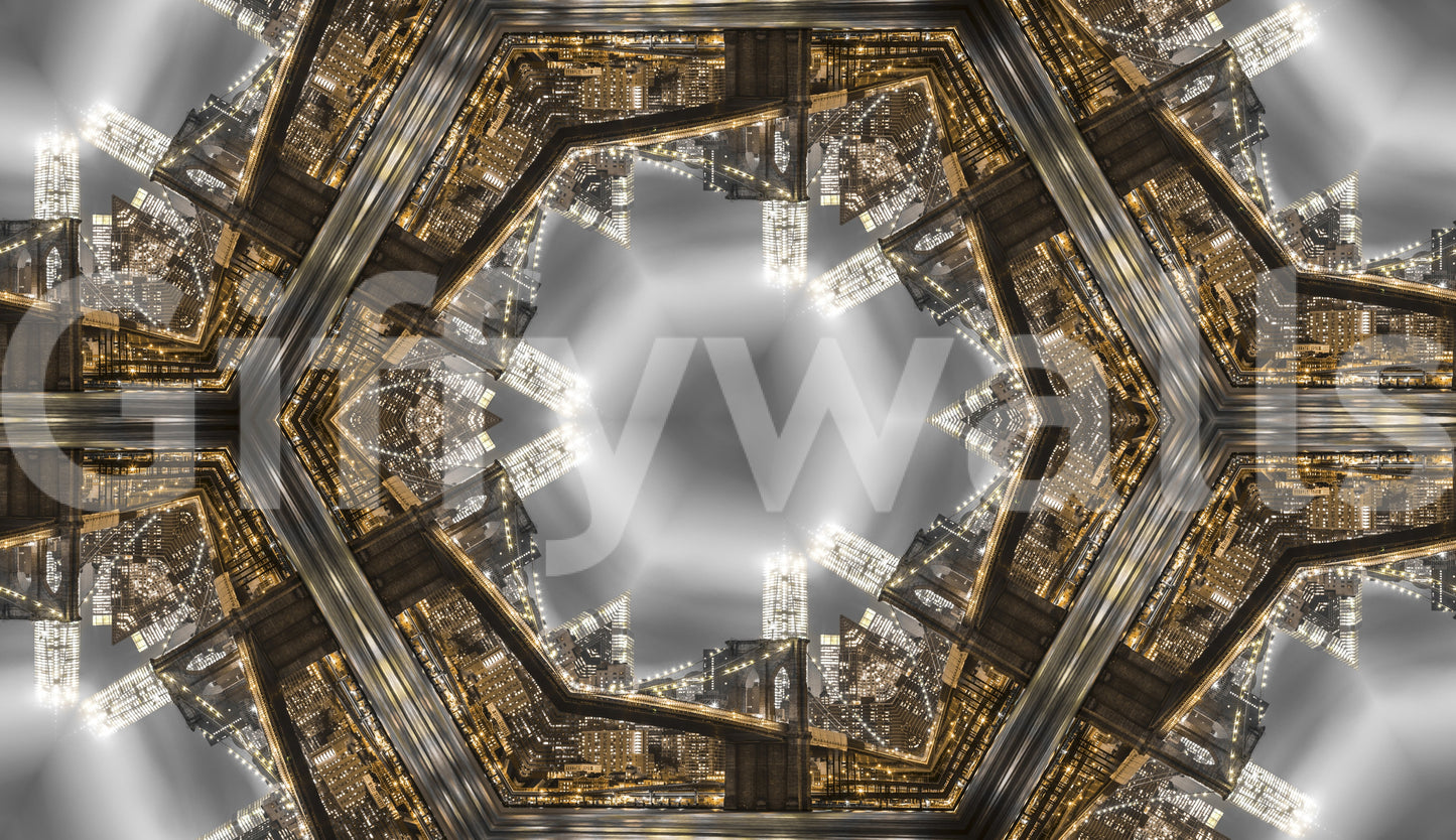 Manhattan-Kaleidoskop-Geometrie-Tapete