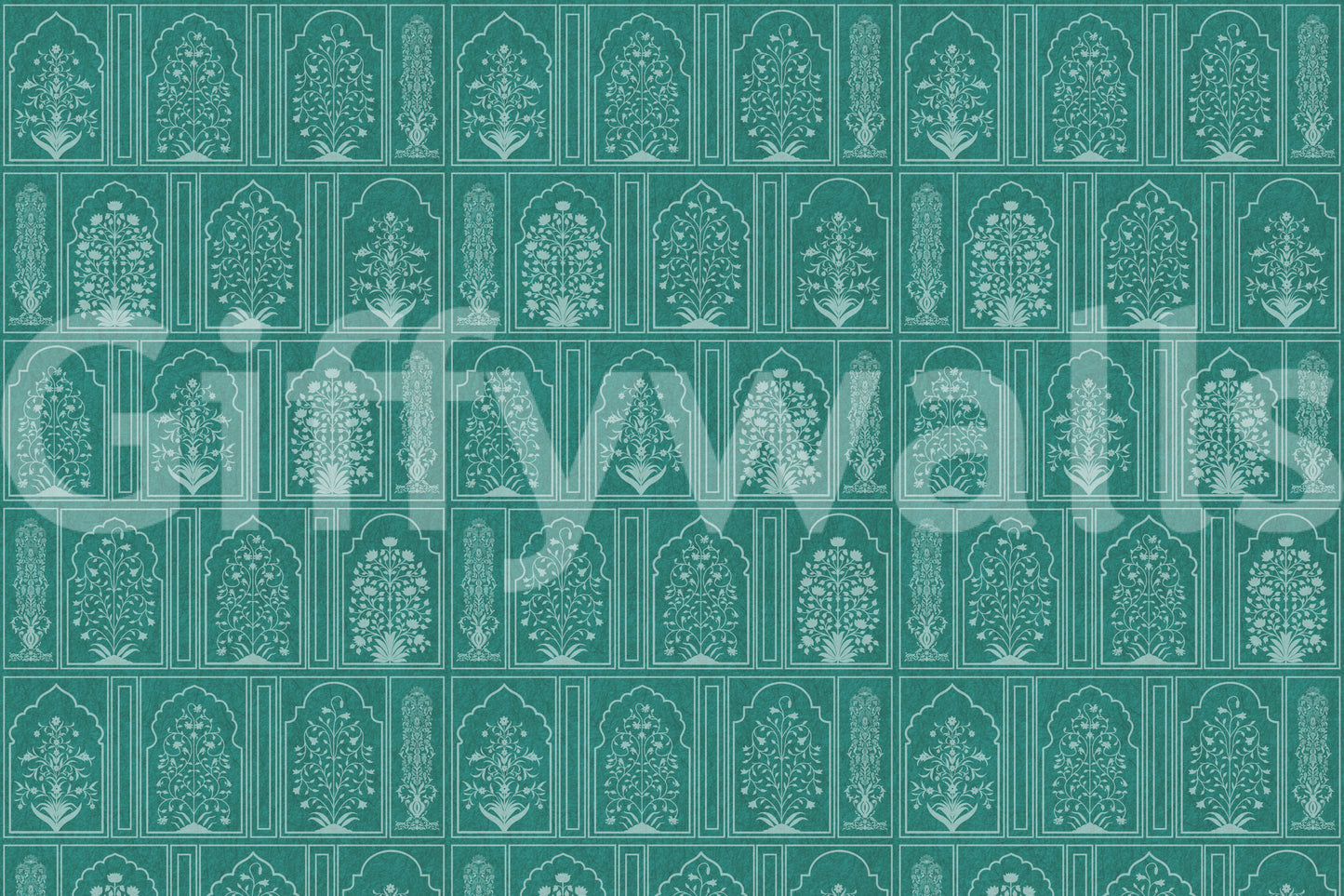 Wandbild „Mughal Garden Teal Archways“