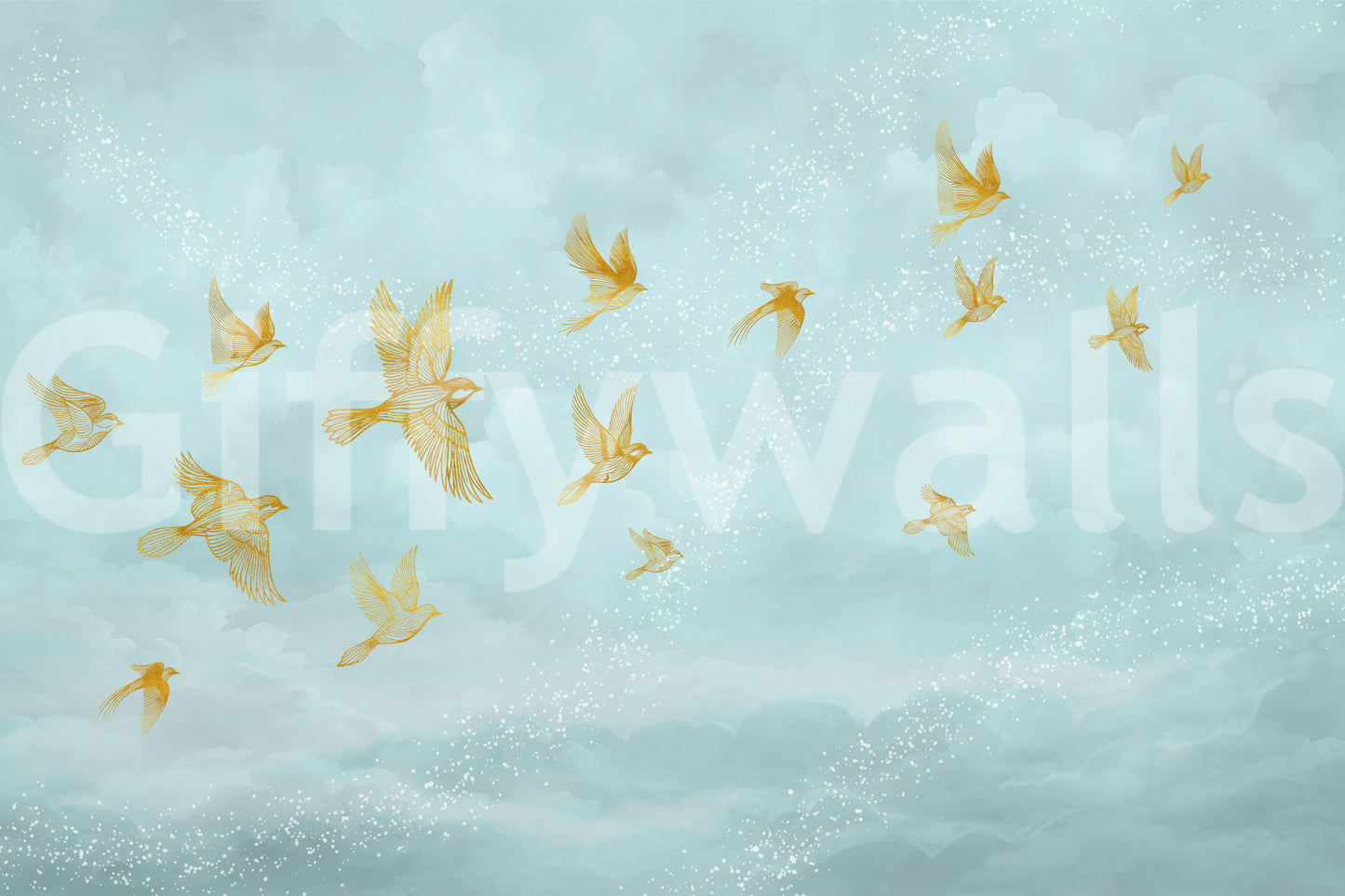 Goldene Voliere – Flug-Wandbild