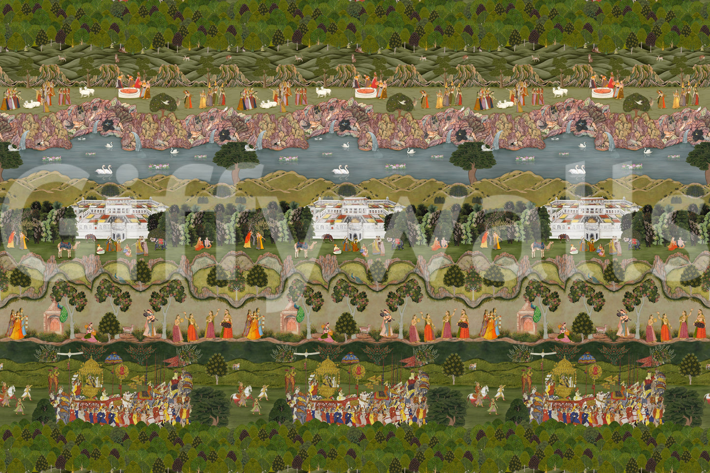 Wandbild mit dem Motiv „Mughal Heritage Garden“