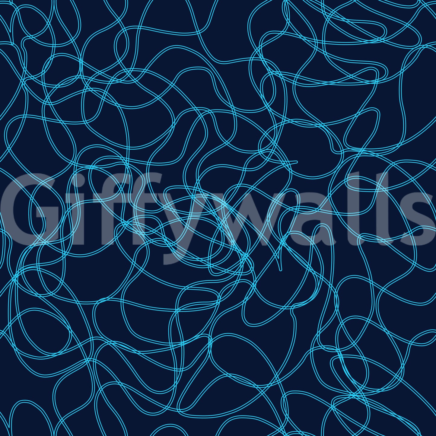 Marineblauw vloeibaar krabbelkunstbehang