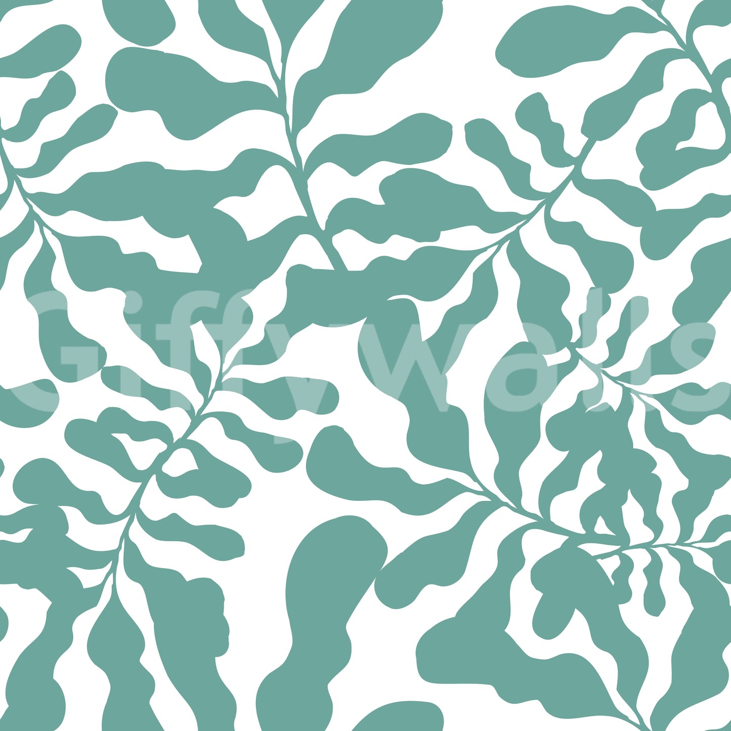 Salbeigrüne Tapete mit botanischem Blätterzweig-Muster