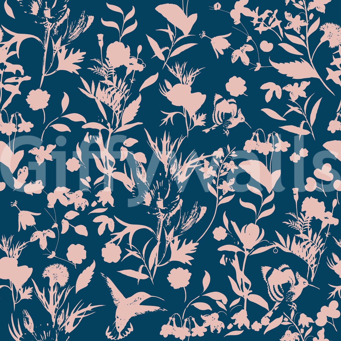 Tapeta z sylwetkami nocnej flory „Midnight Flora”
