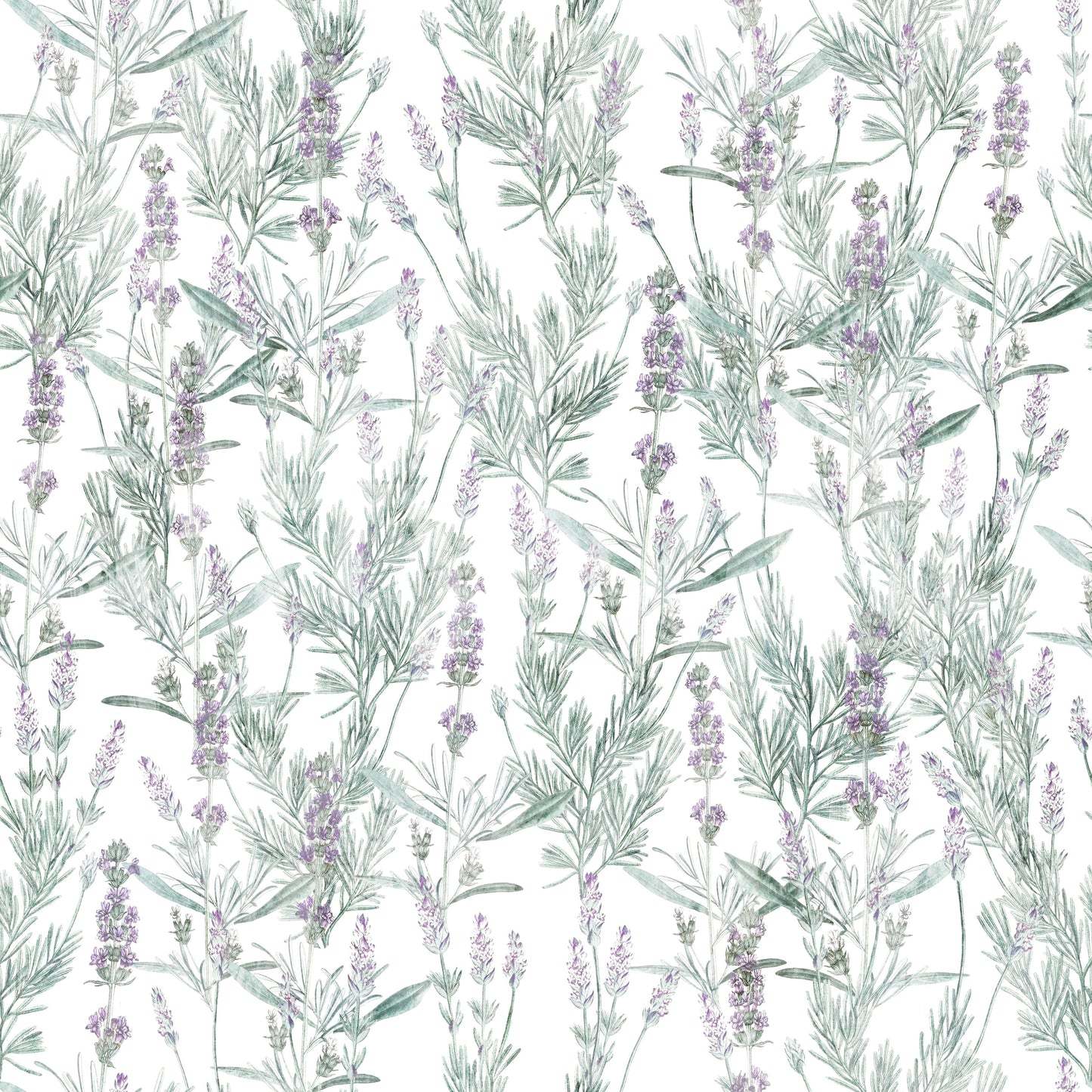 Serene Lavender Sprigs Botanical Wallpaper