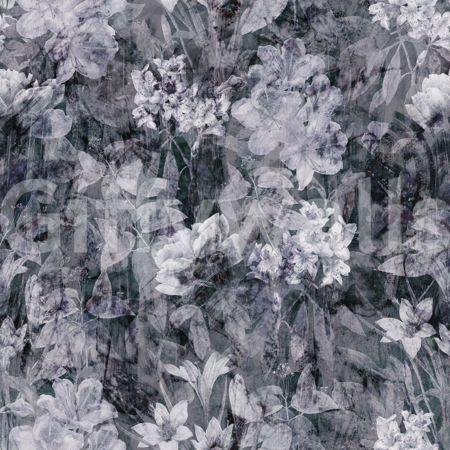 Papier peint grunge « Flora nocturne »