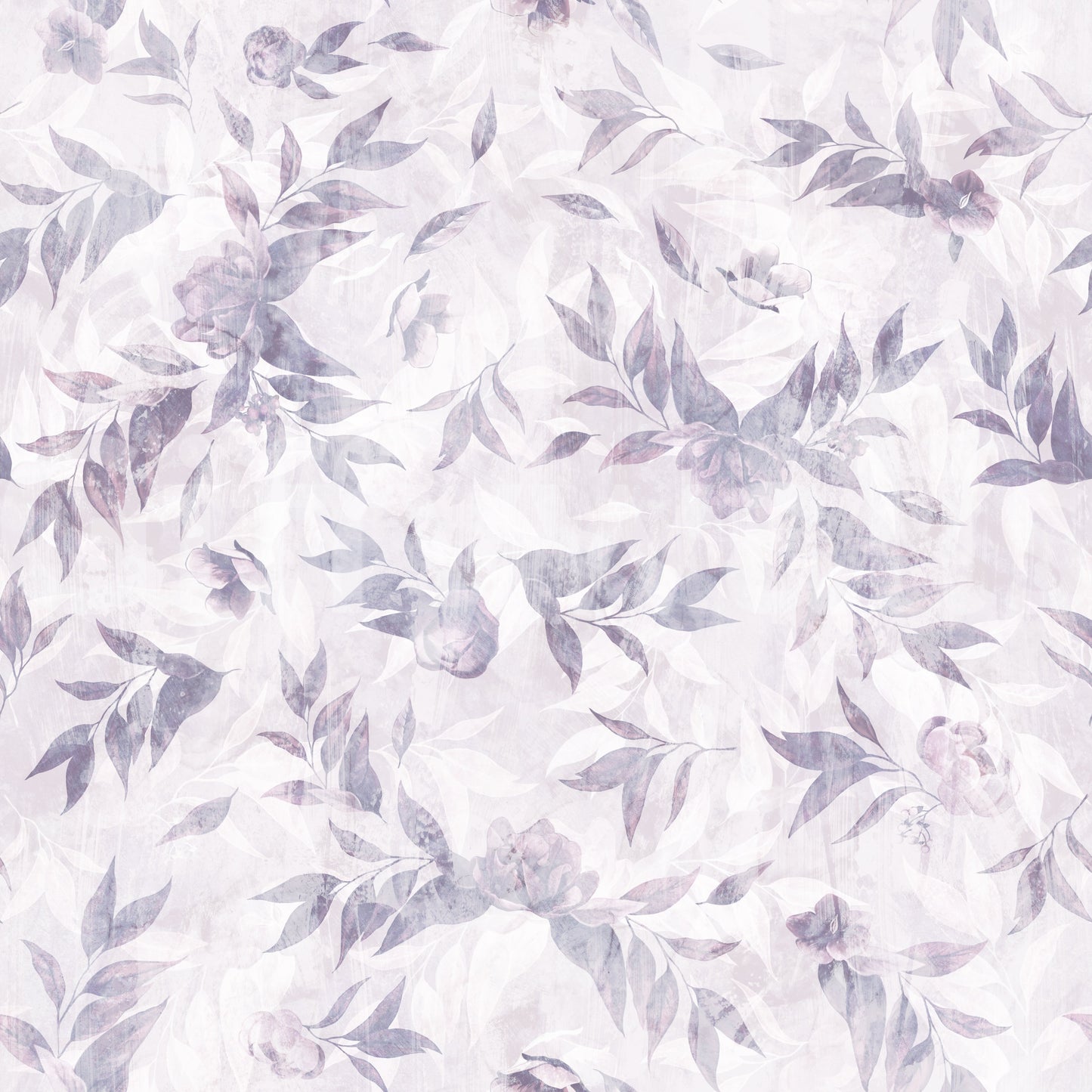 Muted Lavender Botanical Leaf Trail Wallpaper