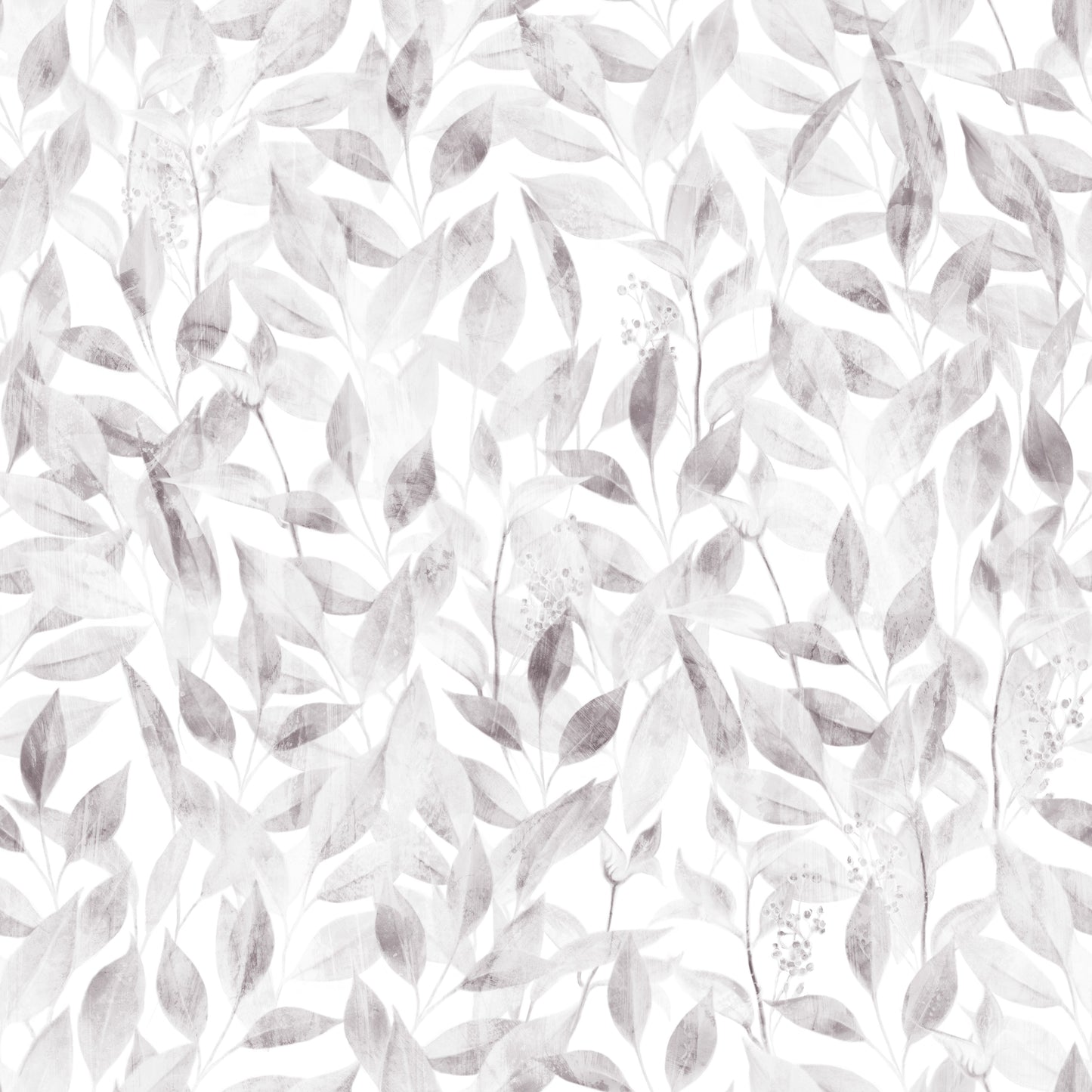 Muted Grey Botanical Foliage Wallpaper