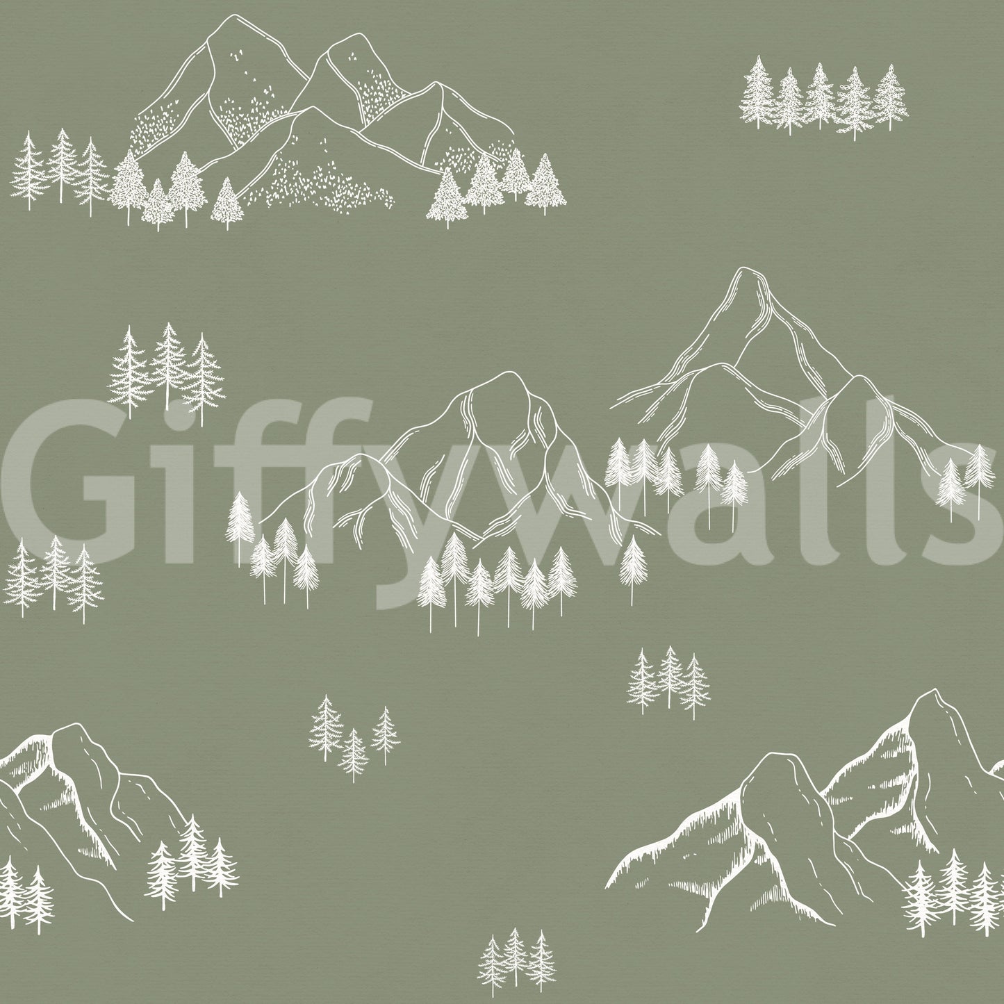Minimalistisch behang met Alpenpieken